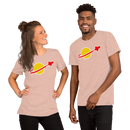 Vintage Space Bricks Globe Rocket Unisex t shirt