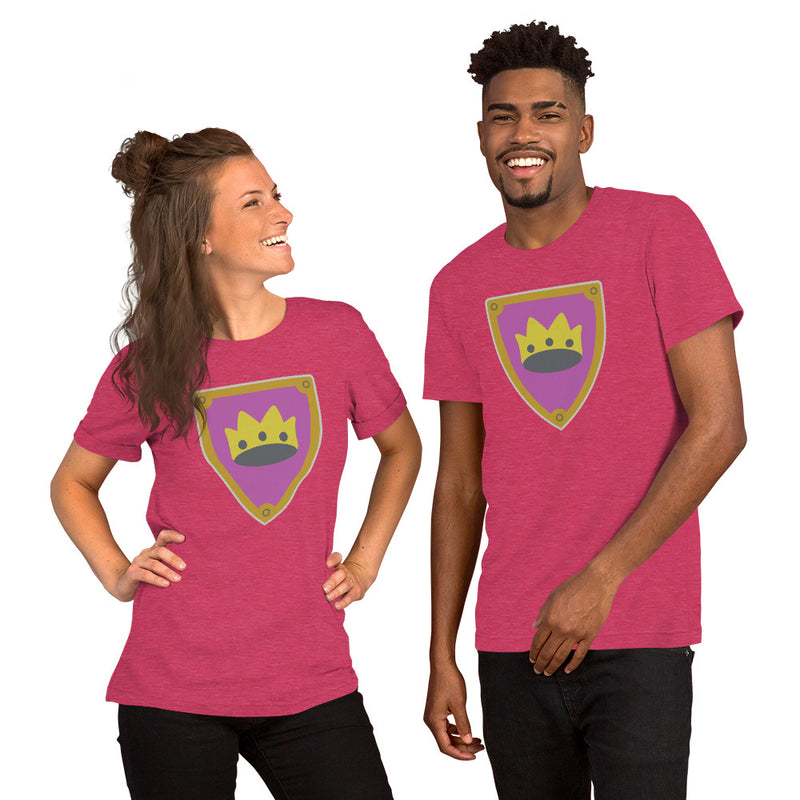 Vintage Bricks Castle Pink Shield with Crown Unisex t-shirt