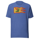 Vintage Burg Drachen Feuer Flagge Unisex T-shirt