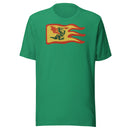 Vintage Burg Drachen Feuer Flagge Unisex T-shirt