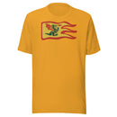 Vintage Burg Drachen Feuer Flagge Unisex T-shirt