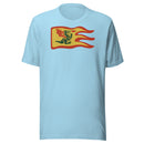 Vintage Burg Drachen Feuer Flagge Unisex T-shirt