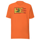 Vintage Burg Drachen Feuer Flagge Unisex T-shirt