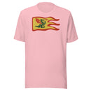 Vintage Burg Drachen Feuer Flagge Unisex T-shirt