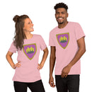 Vintage Bricks Castle Rosa Schild mit Krone Unisex T-Shirt