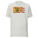 Vintage Burg Drachen Feuer Flagge Unisex T-shirt