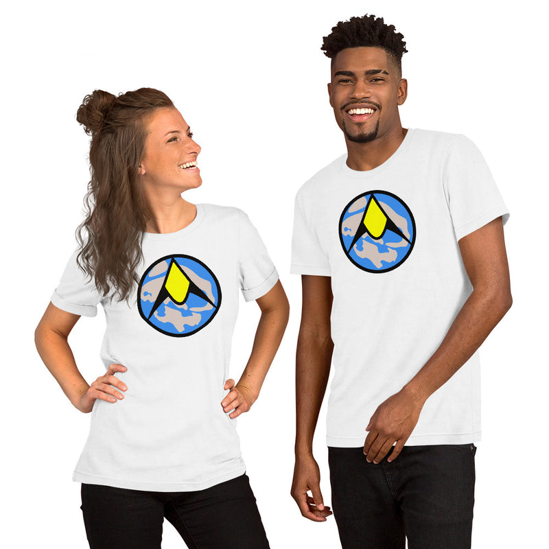 Vintage Space Globe Bricks Unisex t shirt 2