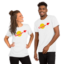 Vintage Space Bricks Globe Rocket Unisex t shirt