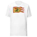 Vintage Burg Drachen Feuer Flagge Unisex T-shirt
