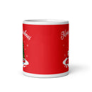 Merry Brickmas Santa Weihnachtsbaum Weiß glänzende Tasse