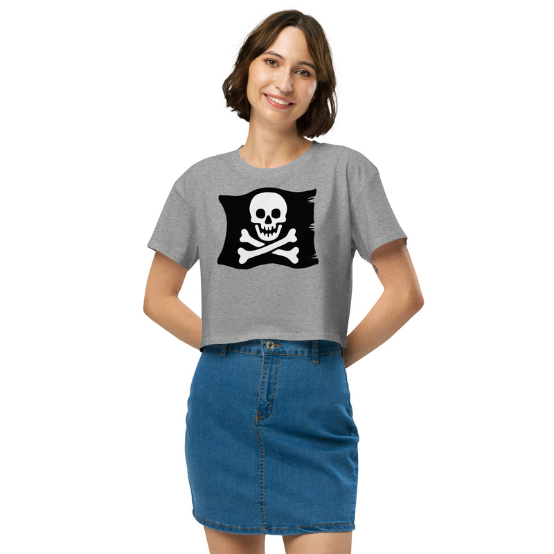 Skeleton Skull Crossbones Pirate Flag Women’s crop top