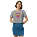 Vintage Bricks Castle Pink Shield with Crown Women’s crop top