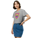 Vintage Bricks Castle Pink Shield with Crown Women’s crop top