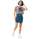 Vintage Bricks Red Kanone Krone Piratenschiffe Damen Crop Top