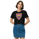 Vintage Bricks Castle Pink Shield with Crown Women’s crop top