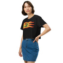 Vintage Castle Dragon Fire Flag Women’s crop top
