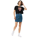Vintage Bricks Castle Pink Shield with Crown Women’s crop top