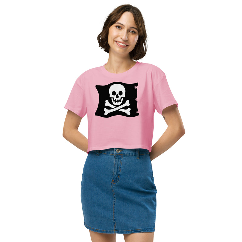 Skeleton Skull Crossbones Pirate Flag Women’s crop top