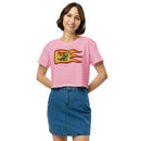 Vintage Castle Dragon Fire Flag Women’s crop top