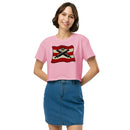 Vintage Bricks Red Kanone Krone Piratenschiffe Damen Crop Top