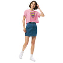 Vintage Bricks Castle Pink Shield with Crown Women’s crop top