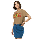 Vintage Castle Dragon Fire Flag Women’s crop top
