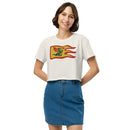 Vintage Castle Dragon Fire Flag Women’s crop top