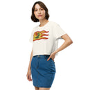 Vintage Castle Dragon Fire Flag Women’s crop top