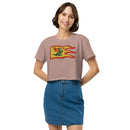 Vintage Castle Dragon Fire Flag Women’s crop top
