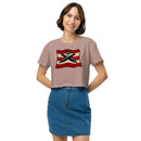 Vintage Bricks Red Kanone Krone Piratenschiffe Damen Crop Top