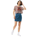 Vintage Bricks Red Kanone Krone Piratenschiffe Damen Crop Top