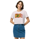 Vintage Castle Dragon Fire Flag Women’s crop top