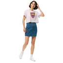 Vintage Bricks Castle Pink Shield with Crown Women’s crop top