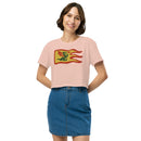 Vintage Castle Dragon Fire Flag Women’s crop top