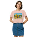 Vintage Baustein Gelb Burg Ritter Damen Crop Top