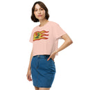 Vintage Castle Dragon Fire Flag Women’s crop top