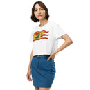 Vintage Castle Dragon Fire Flag Women’s crop top