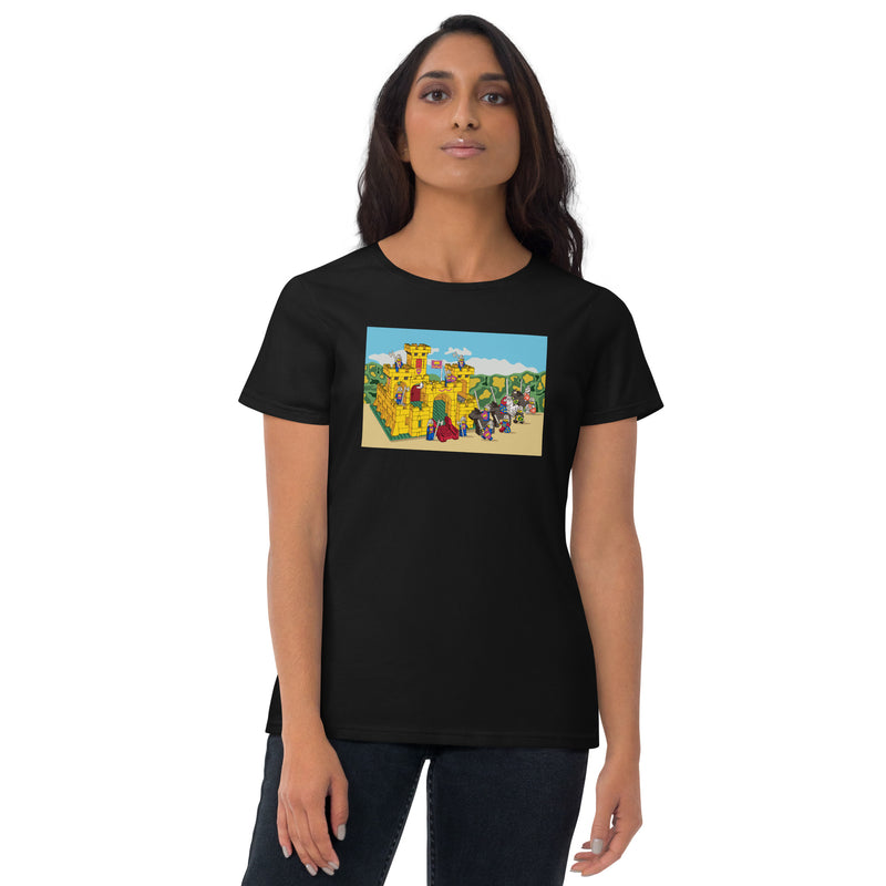 Vintage Building Brick Yellow Castle Knights Women's short sleeve t-shirt