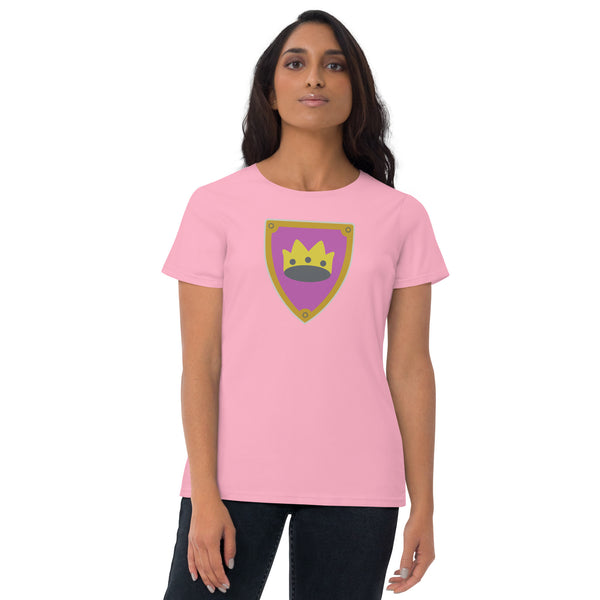 Vintage Bricks Castle Pink Shield with Crown Women's short sleeve t-shirt