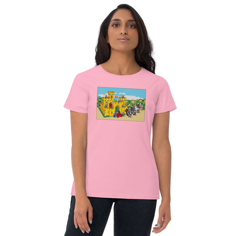 Vintage Building Brick Yellow Castle Knights Women's short sleeve t-shirt