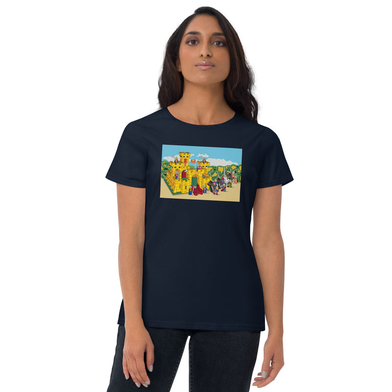Vintage Building Brick Yellow Castle Knights Women's short sleeve t-shirt