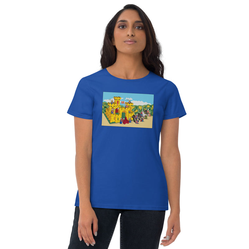 Vintage Building Brick Yellow Castle Knights Women's short sleeve t-shirt