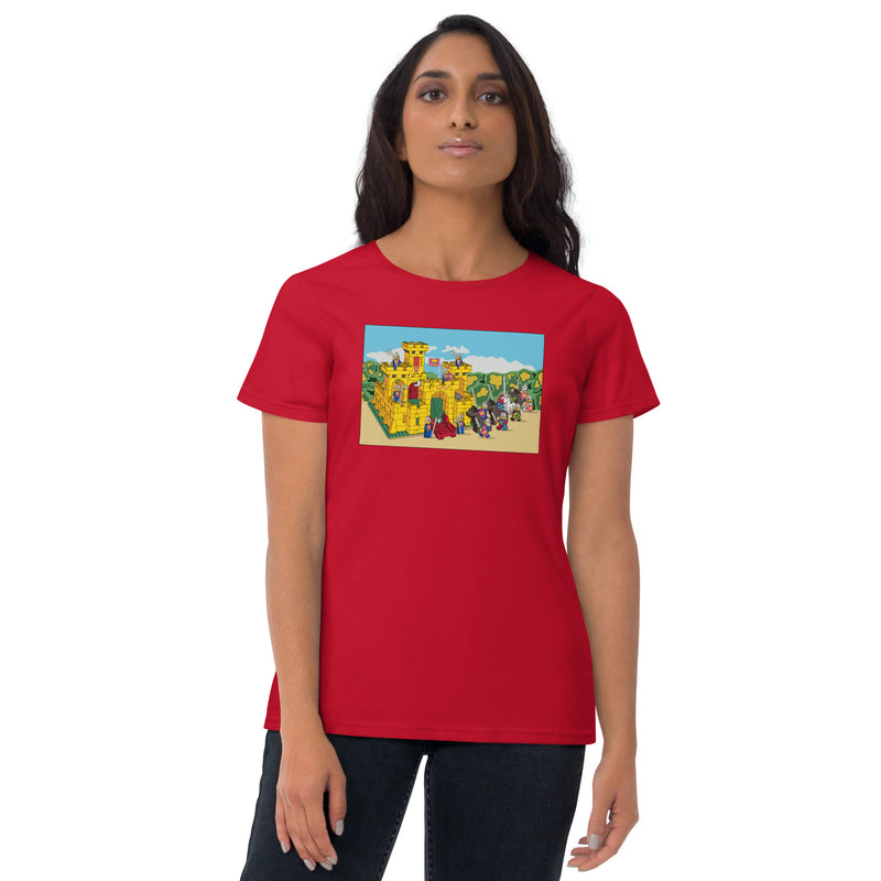 Vintage Building Brick Yellow Castle Knights Women's short sleeve t-shirt