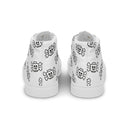 White Skeleton Head with Bones Women’s high top canvas shoes