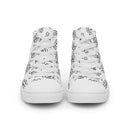 White Skeleton Head with Bones Women’s high top canvas shoes