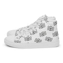White Skeleton Head with Bones Women’s high top canvas shoes