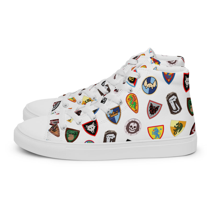 Vintage Castle Shield Women’s high top canvas shoes