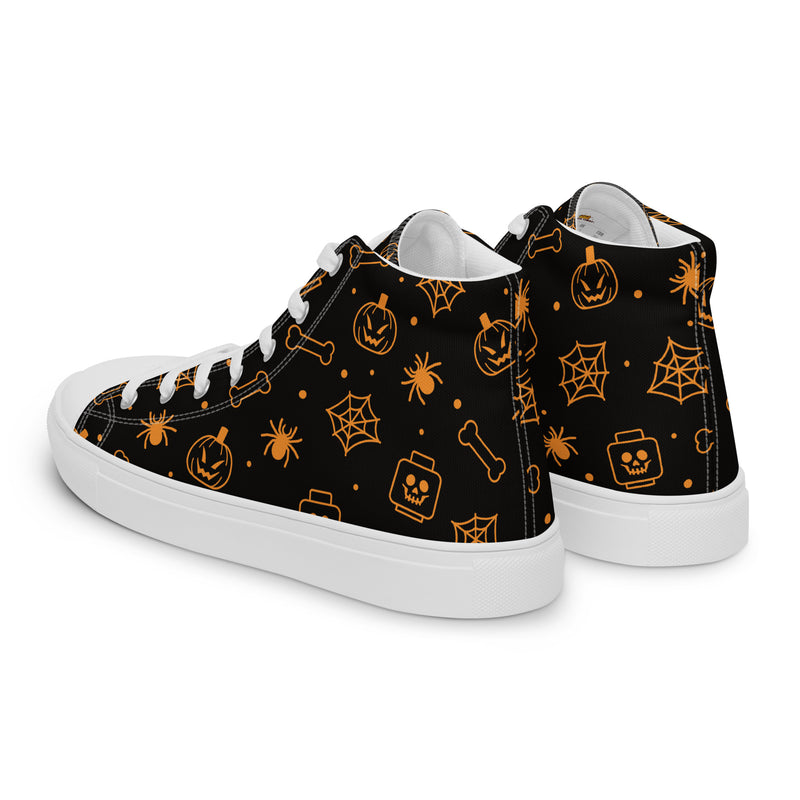 Skeletons Ghost Spiders Halloween Women’s high top canvas shoes