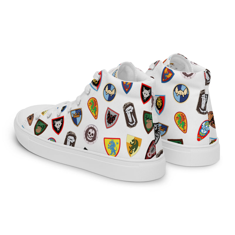 Vintage Castle Shield Women’s high top canvas shoes