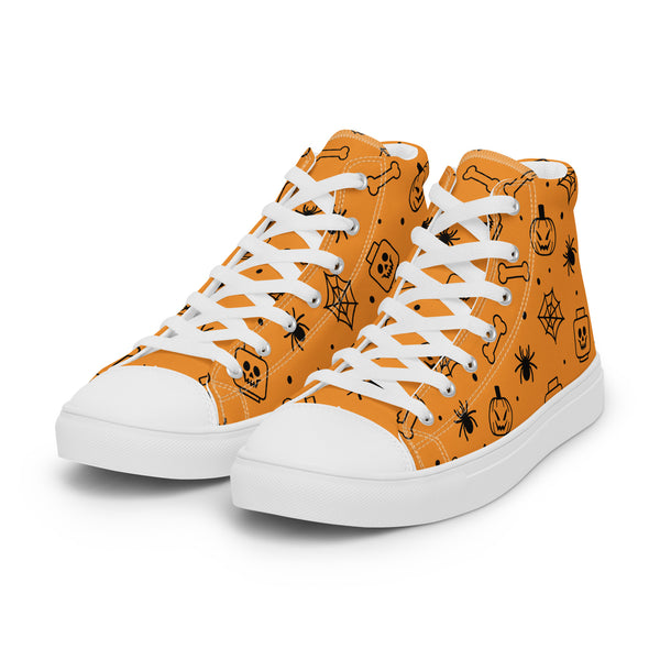 Skeletons Ghost Spiders Halloween 2 Women’s high top canvas shoes
